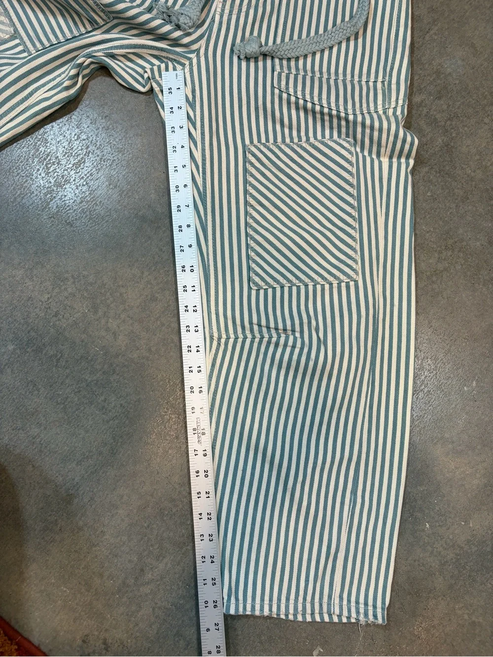 Free People We The Free Moxie Railroad-Stripe Patchwork Barrel Jean